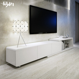 客厅电视柜现代简约小户型白色烤漆可伸缩卧室电视柜茶几地柜组合