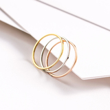 新款镀18k玫瑰金极细光面日韩版潮戒指情侣对戒男女钛钢指环饰品
