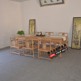 新中式免漆茶桌老榆木办公桌茶台实木书桌桌子现代简约纯实木家具