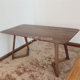 北欧宜家纯实木餐桌椅组合1.8M胡桃木餐桌创意简约实木餐桌