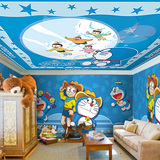 3d儿童房卧室壁纸哆啦a梦卡通动漫叮当机器猫背景墙纸KTV大型壁画