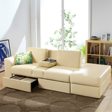 中国风新款皮艺沙发小户型多功能沙发床可折叠带抽屉可收纳沙发床