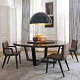 北欧实木餐桌椅组合现代简约宜家小户型大理石圆形饭桌6-10人组合