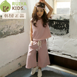 韩国中大童韩版2016新款女童夏装套装阔腿裤夏季儿童两件套童装潮