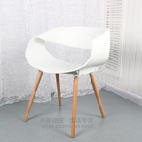 北欧简约创意设计师椅会议洽谈办公椅实木休闲扶手餐厅椅无限椅子