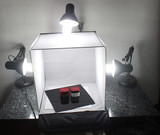 40cm小型摄影棚三灯套装手机拍摄套装送led冷暖光双色灯倒影板