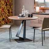 北欧简约现代实木圆形餐桌奶茶店桌子茶几咖啡厅创意铁艺休闲圆桌