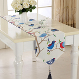 佳尔美新款蓝鸟桌旗现代简约中式茶几桌旗餐桌装饰布餐旗吧台桌布