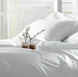 五星级酒店床上用品埃及长绒棉纯白四件套80支贡缎白色床单床笠
