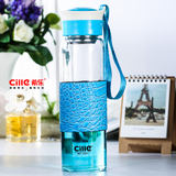 希乐大容量水杯 便携带盖玻璃杯男女士学生运动水壶 单层耐热水瓶