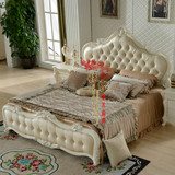 欧式实木双人床 1米8法式床新古典时尚公主床婚床韩式真皮软包床