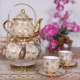 整套欧式咖啡杯结婚庆茶具套装高档咖啡套具陶瓷6茶杯碟壶带架子