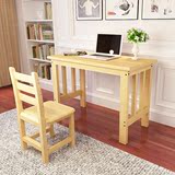 全实木笔记本电脑桌简易餐桌椅子家用写字工作台式纯松木学习书桌