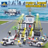 兼容乐高军事警察局系列城市消防模型益智男孩拼装积木玩具指挥车