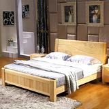 实木床双人1.8米全实木榉木1.5米单人床儿童床1.2米中式婚床包邮