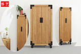 老榆木衣柜简易衣柜储物柜 实木整体衣柜定做组合新中式家具原木
