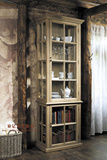 出口欧式实木仿古家具 美式法式乡村单门玻璃书柜餐边柜书架酒柜