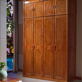 全实木衣柜 橡木四门五门加顶衣柜 对开门整体大衣柜 木质组合