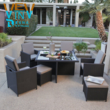 创意藤椅茶几五件套休闲阳台花园仿藤桌椅酒吧户外家具组合