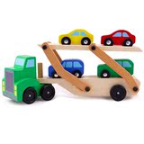 双层装载运输汽车儿童玩具运载汽车儿童早教益智拆装木制汽车玩具