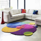 简欧个性现代时尚创意地毯 客厅卧室异形不规则地毯 彩色圆形地垫