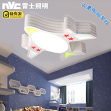 雷士照明led儿童房卧室灯飞机 现代时尚卡通三色温馨可爱吸顶灯具