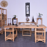 老榆木书桌画案办公桌仿古禅意茶桌新中式免漆实木书法桌家具书房