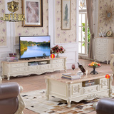 圆佳源欧式电视柜大理石面客厅电视柜茶几组合实木烤漆组合电视柜