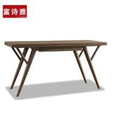 新中式实木书桌 创意个性办公桌 现代简易写字台 别墅样板房家具