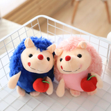 韩国卡通小刺猬毛绒玩具抱水果刺猬布娃娃儿童玩偶桌面摆件小挂件