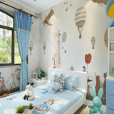 手绘卡通墙纸 儿童房卧室床头壁纸 环保幼儿园早教大型壁画墙布