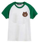 亲子潮牌韩版布朗熊可妮兔儿童女童男童独家定制T恤全棉宽松短袖