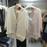 MQ正品macqnf夏季韩国女装短袖空调衫韩版短款宽松薄款开衫外套