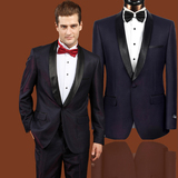中年男士商务西服套装 新款英伦韩版修身主持人婚礼宴会职业礼服