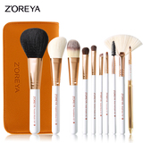 ZOREYA10支纤维 化妆刷套装便携刷包初学者套刷美妆工具刷子全套