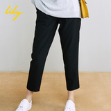Lily2016秋正品代购116320C5107商务OL黑色显瘦哈伦裤七分休闲裤