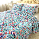 外贸优质纯棉可水洗美式绗缝被 床盖三件套 床单全棉空调被夏凉被
