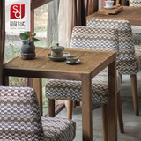 简域小户型餐桌椅子组合全实木方桌餐桌子餐椅住宅家具洽谈咖啡厅
