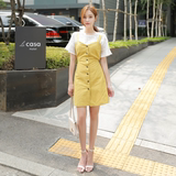韩国代购夏季小香风短袖蕾丝衫修身显瘦连衣裙短裙两件套装东大门