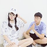 2016夏装韩国情侣古着ulzzang原宿风人头漫画卡通宽松短袖棒球T恤
