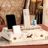 欧式陶瓷桌面遥控器收纳架子创意家装客厅茶几饰品摆件手机置物盒