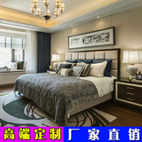 现代简约新中式实木双人床软靠婚床卧室水曲柳会所酒店家具床定制