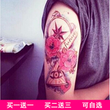 花臂纹身贴 男女3D立体个性刺青 彩色玫瑰花图腾 遮瑕疤痕一次性