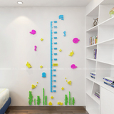 海底世界3d水晶立体卡通儿童宝宝贴画墙贴测量身高贴纸儿童房客厅