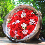 七夕情人节红玫瑰花束同城鲜花速递武汉上海合肥花店生日送花上门