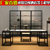 新中式书桌书架组合现代简约全实木书法桌子家用复古写字台绘画桌