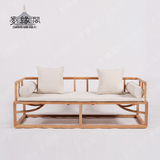 新中式定制免漆实木家具 禅意设计老榆木罗汉床