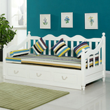 实木沙发床 可折叠 推拉床 1.5米 实木沙发床 欧式 双人 储物两用