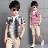 童装男童套装夏装3-5周岁夏季7 儿童纯棉短袖T恤中裤两件套韩版潮