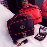 韩国女化妆包专业双层手提大容量便携旅行化妆品收纳洗漱化妆袋